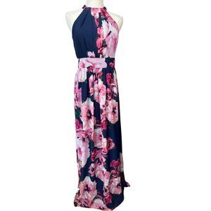 Jessica Howard Fairy Floral Chiffon Floor Length Gown Sleeveless Dress Size 6